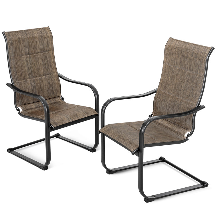 Metal spring motion patio chairs hot sale